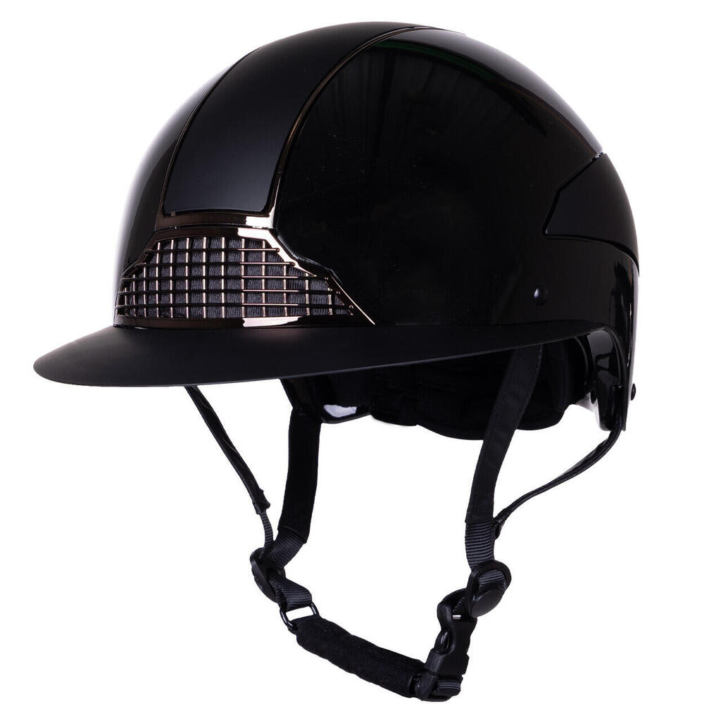 QHP Paardrijcap Miami Polo Visor - Zwart