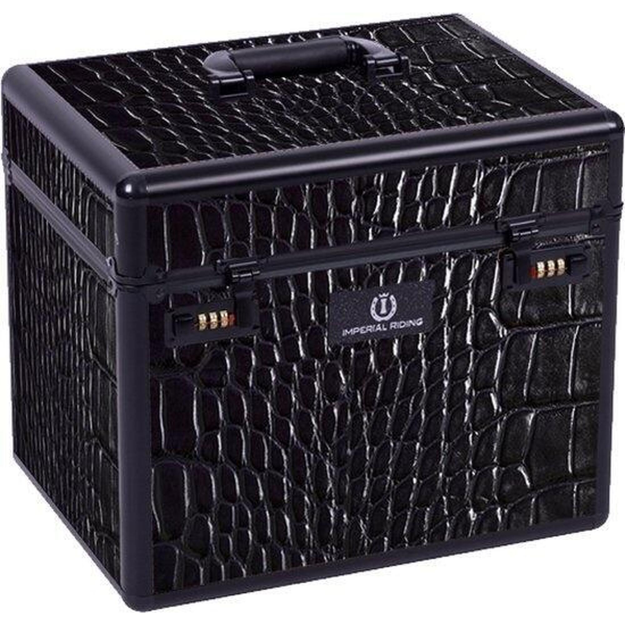 Imperial Riding Grooming Box Shiny - Black / Black Croco