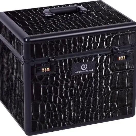 Imperial Riding Grooming Box Shiny - Black / Black Croco