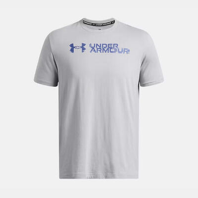 T-shirt under armour sliced wordmark voor heren grijs