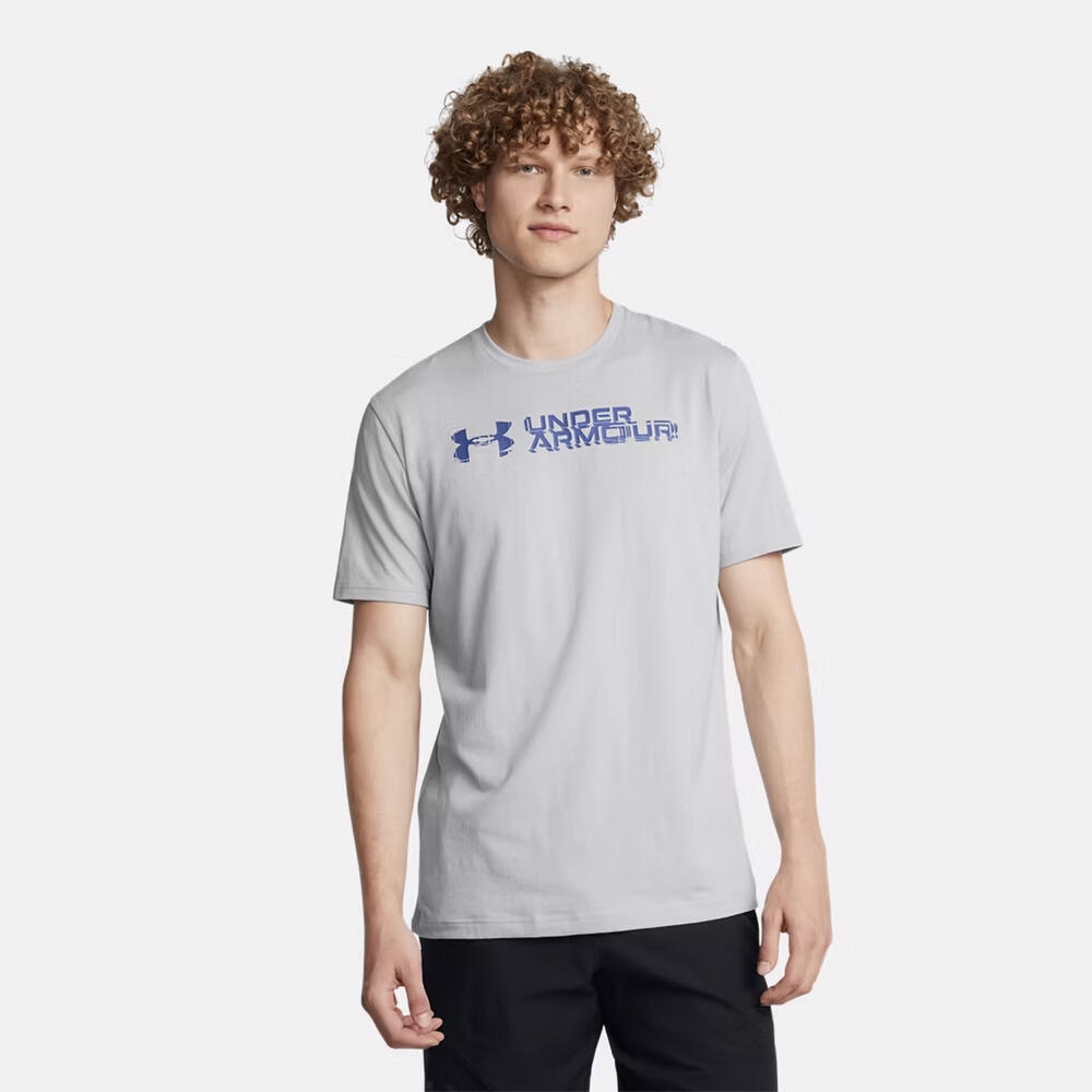 T-shirt Under Armour Sliced Wordmark Für Herren Grau 3/4
