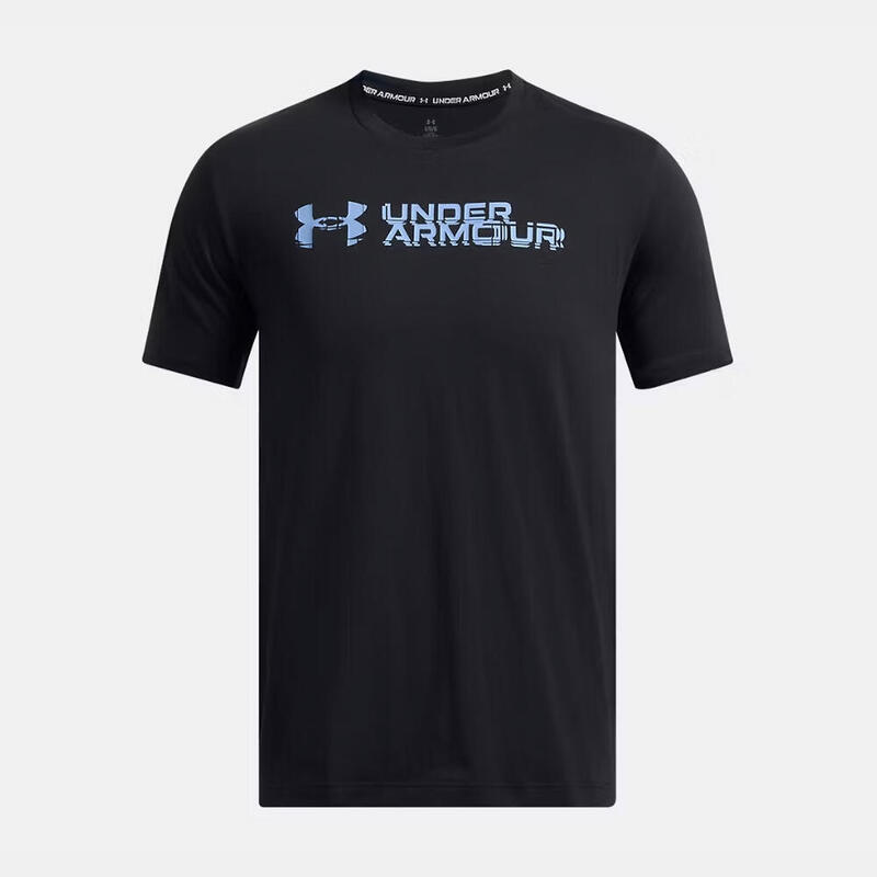 Camiseta Under Armour Sliced Wordmark Para Hombre Negro