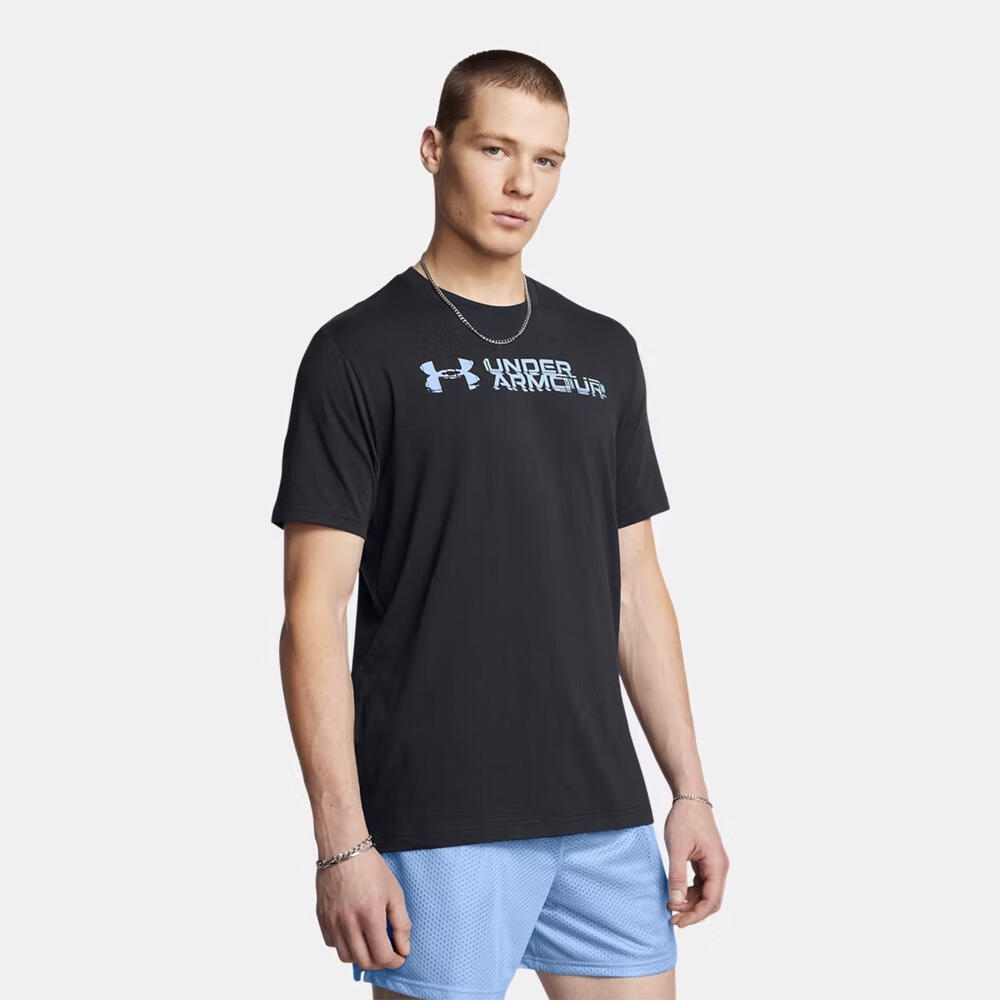 T-shirt Under Armour Sliced Wordmark Für Herren Schwarz 3/4
