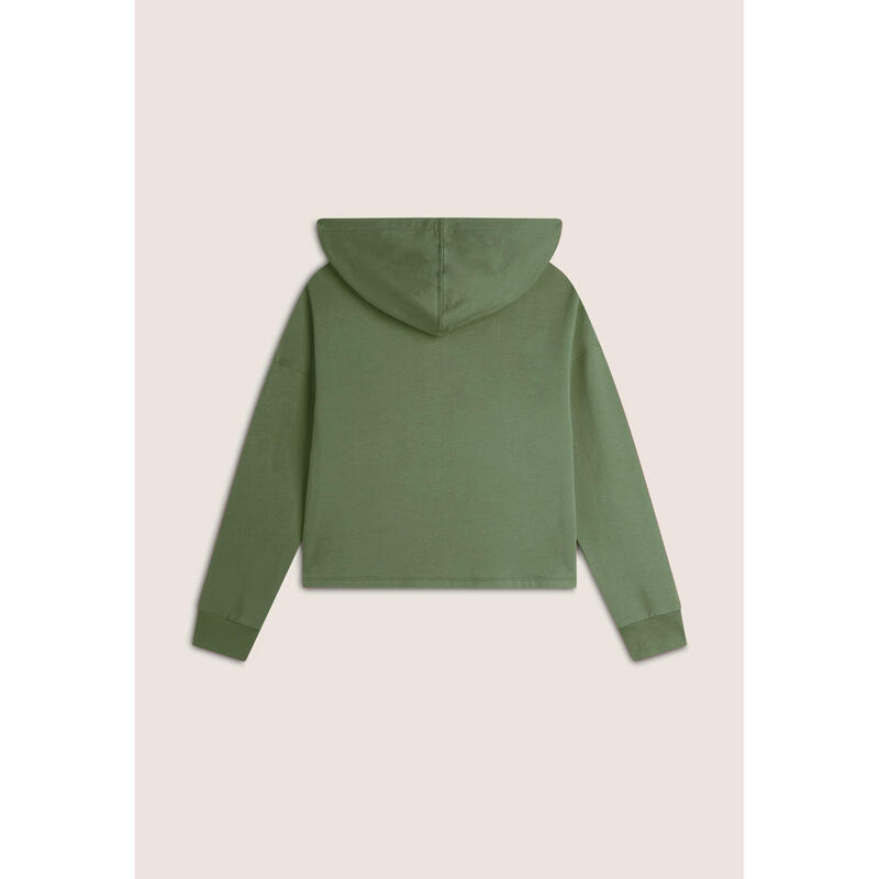 Sweat-shirt pour femmes court avec capuche et imprimé