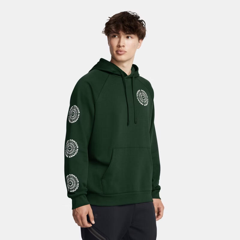 Sweat À Capuche Ua Rival Fleece High Brand Read Logo Hoodie Groen Bos 3/5