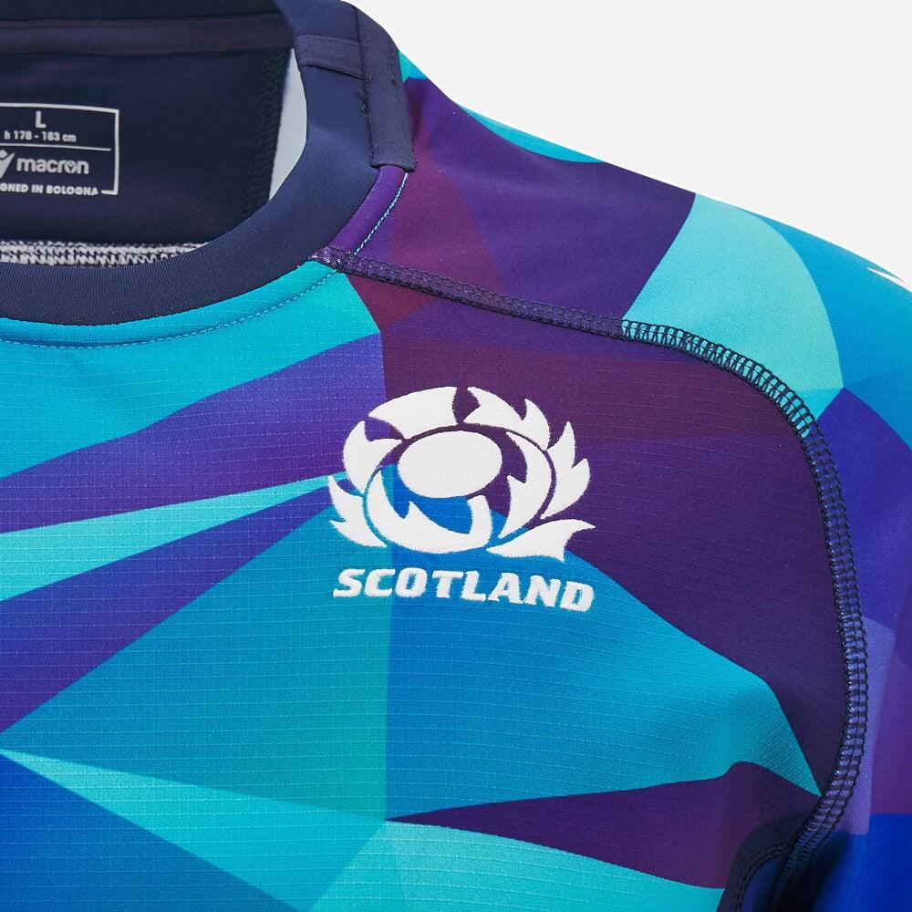 T-shirt allenamento rugby Scozia Macron 24/25 Blu 3/5