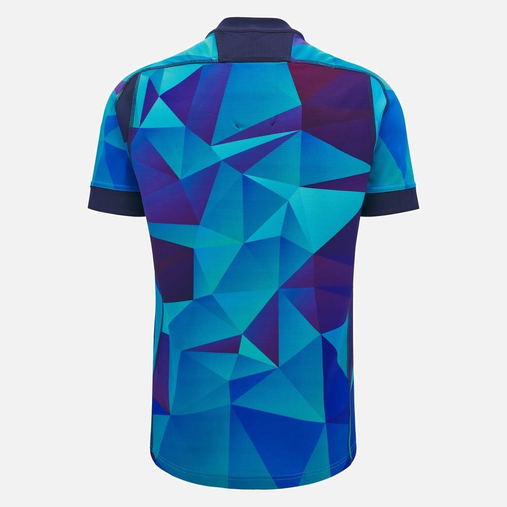 T-shirt allenamento rugby Scozia Macron 24/25 Blu 2/5