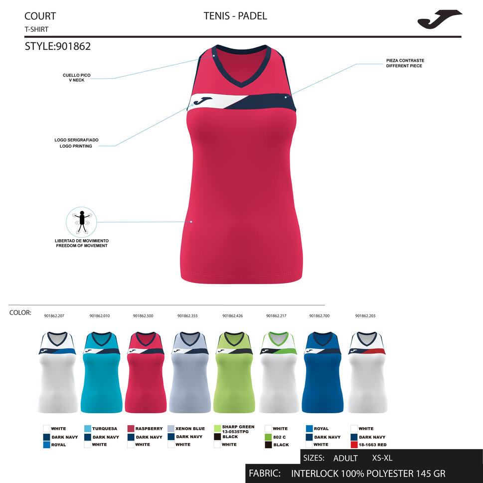 Tank top tenisowy damski Joma Court Sleeveless