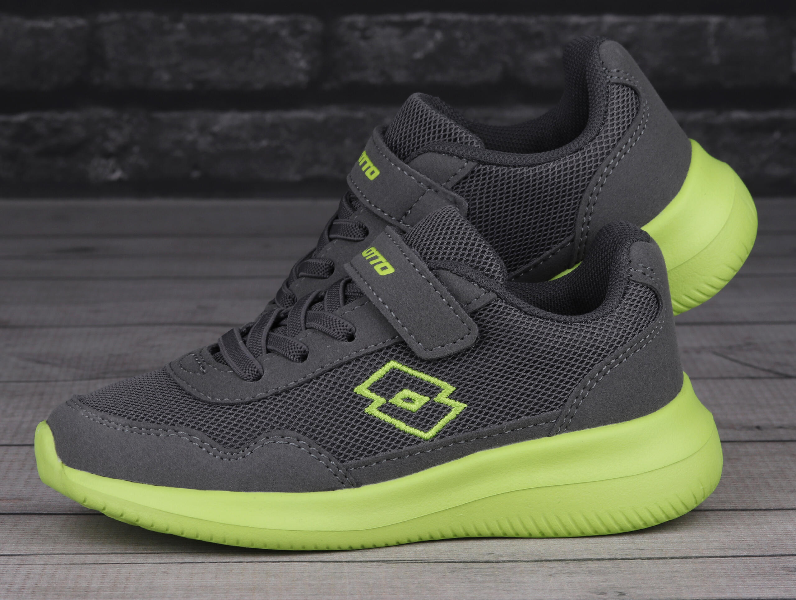Lotto Schuhe CONNECT BC K Kinder Low Top Sneaker 2600002K Grey/Lime 3/7