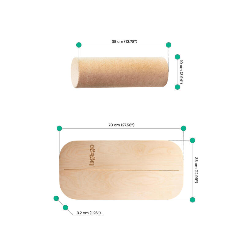 Planche d'équilibre avec rouleau, S