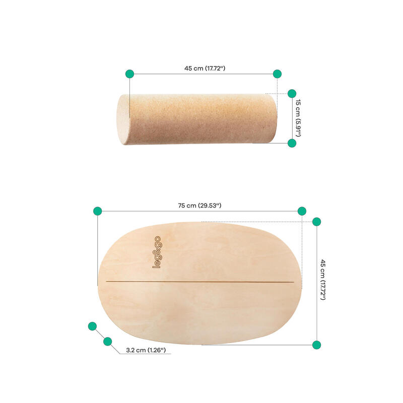 Planche d'équilibre avec rouleau, M