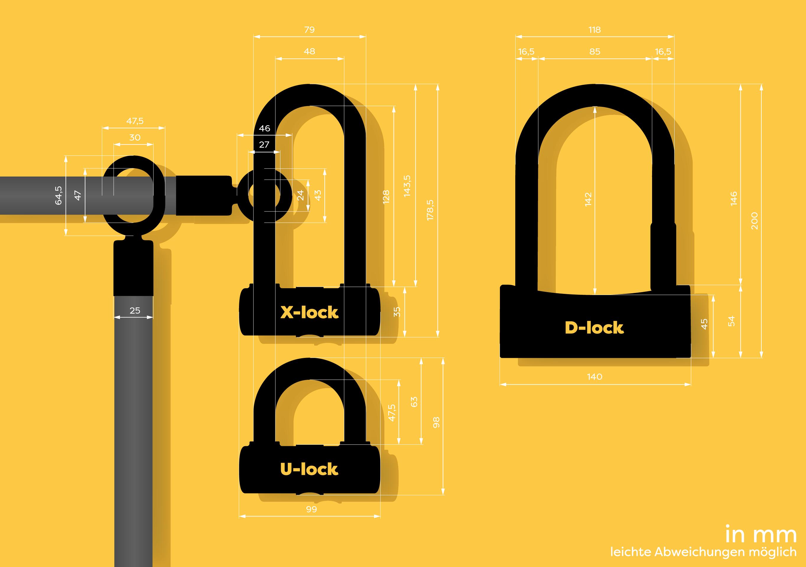 Antivol U/X-Lock 120 cm - Orange 5/5