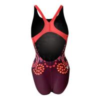 Bañador de mujer color burdeos y colchoneta multicolor. natación sintética 2/6