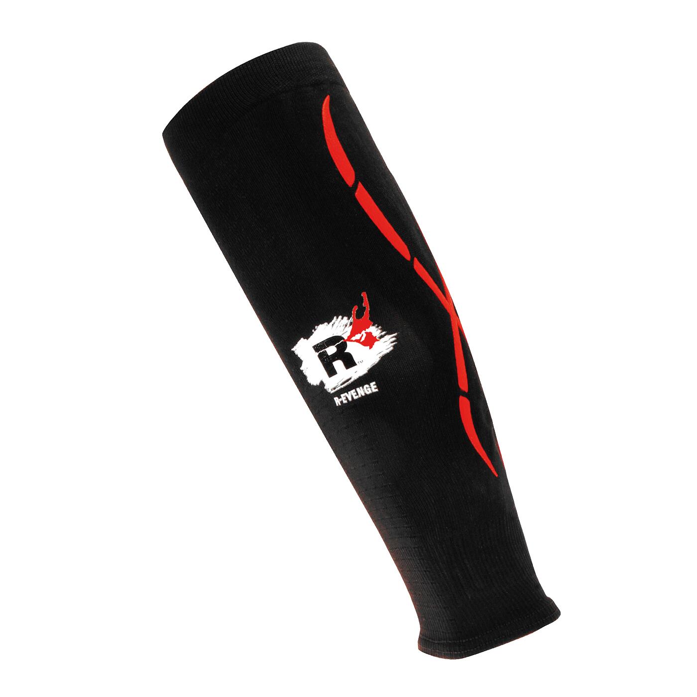 R-EVENGE Calf pantorrillas adultos compresión kinesio Running fútbol baloncesto negro