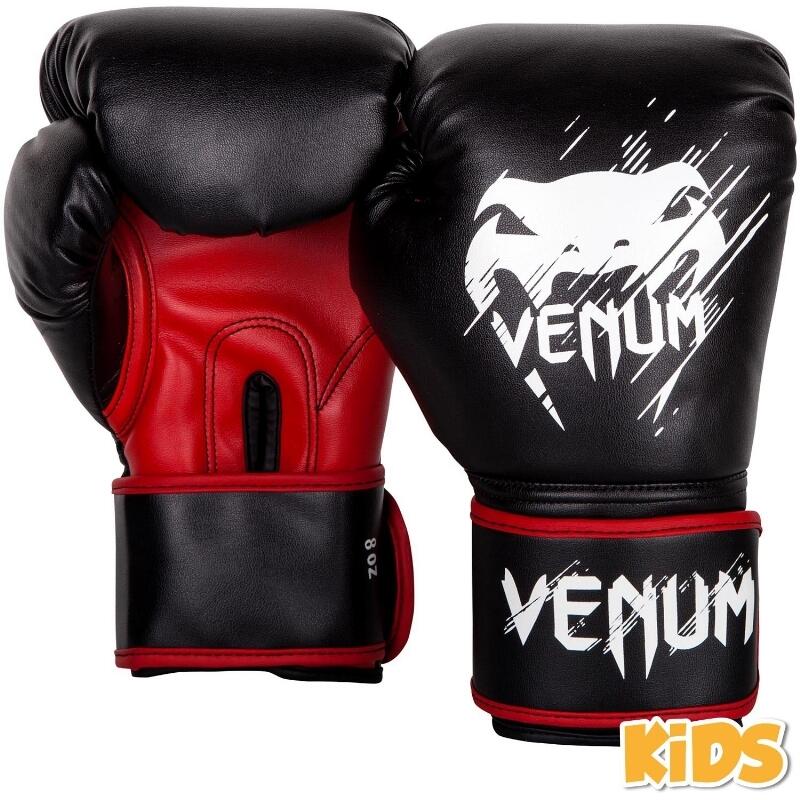 Guantes de boxeo Venum Contender para niños, color negro/rojo, 170 g 2/6