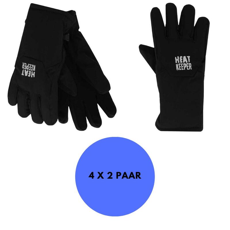 Heatkeeper - Thermohandschoenen kinderen - Zwart - 4-Paar