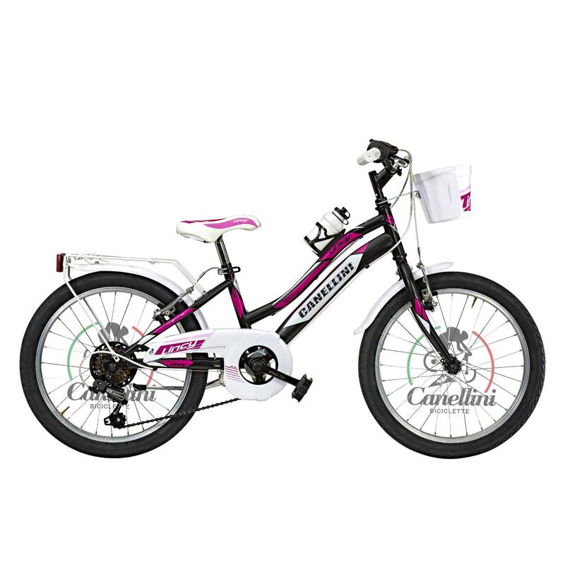 Bicicletă pentru fete Canellini LINCY 20" - Negru/Fucsia