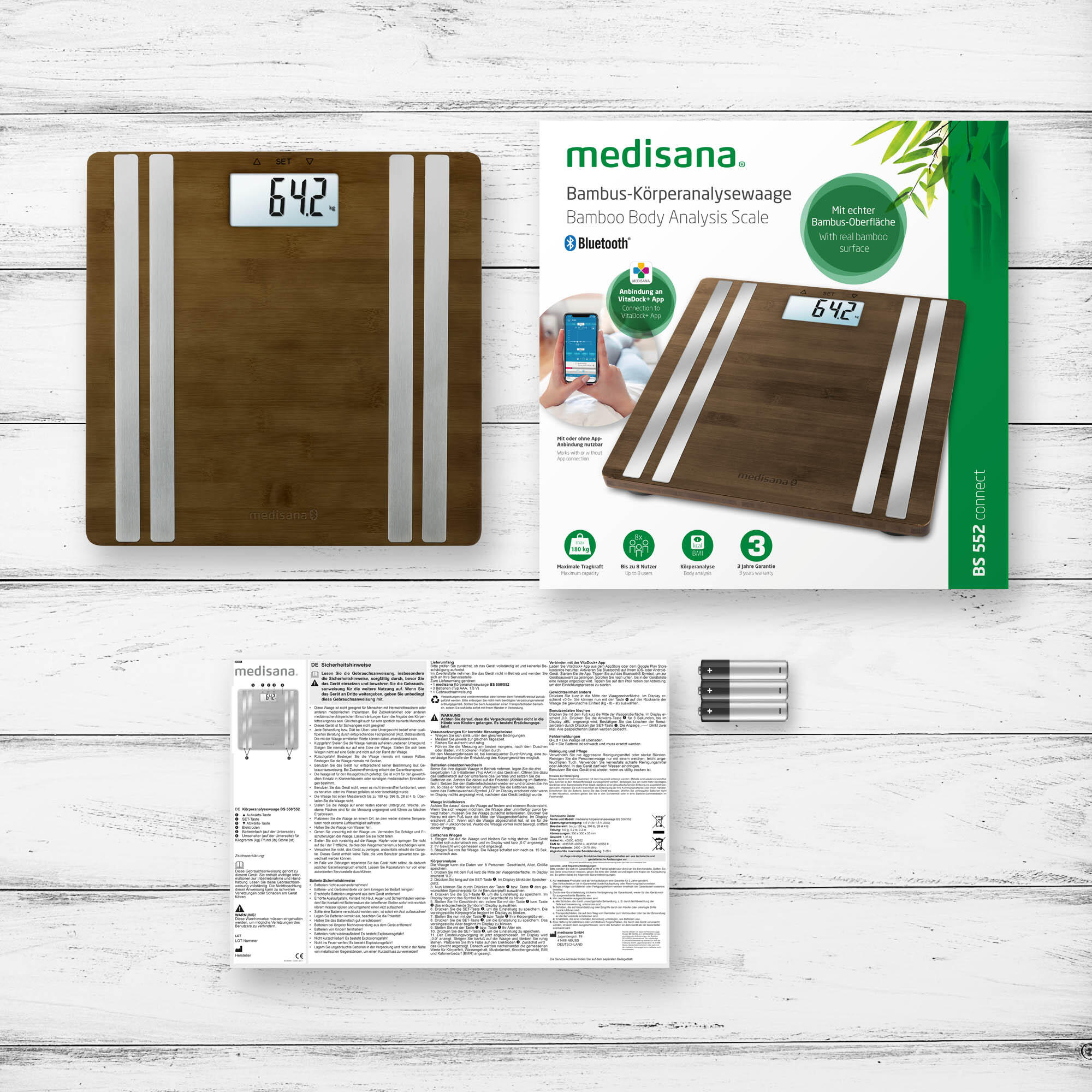 medisana BS 552 connect with App Bamboo Body Analysis Scale 180 kg 7/7