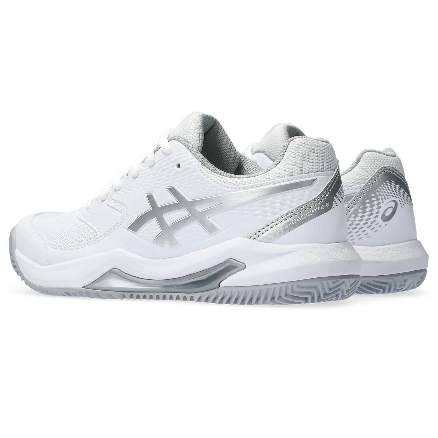 Tennis En Padelschoenen Dames - ASICS Gel Dedicate 8 W CLAY - White/Pure Silver 3/7