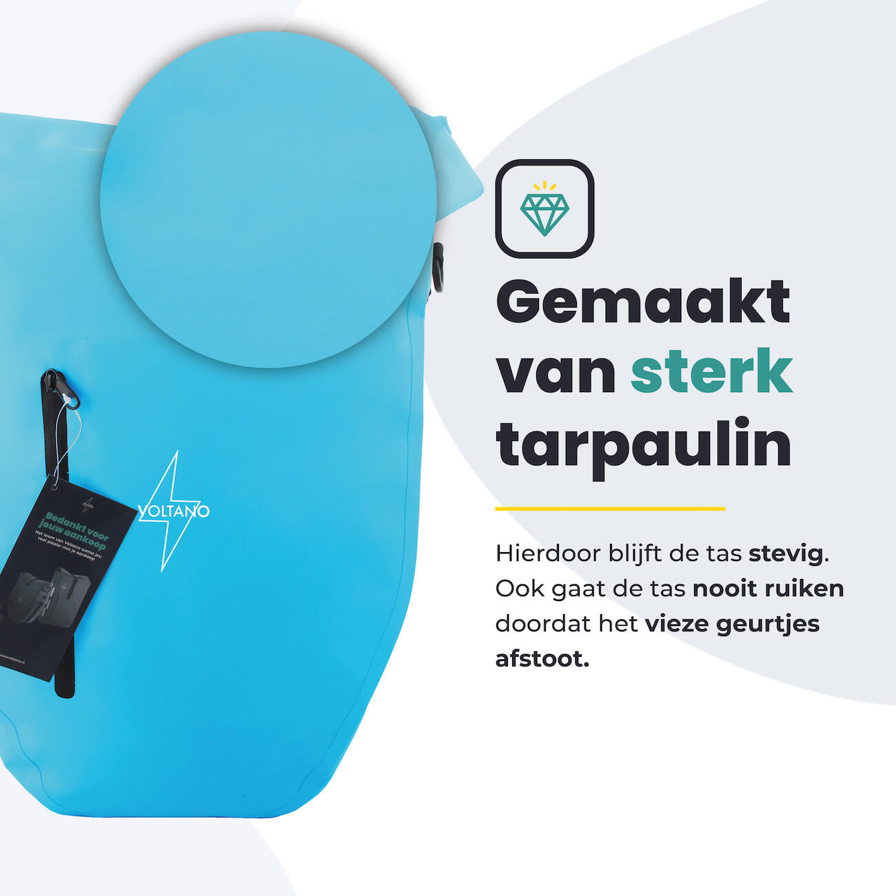 Voltano Luxe Fietstas 28L - Enkele Pakaftas - Gletsjer Blauw 3/7