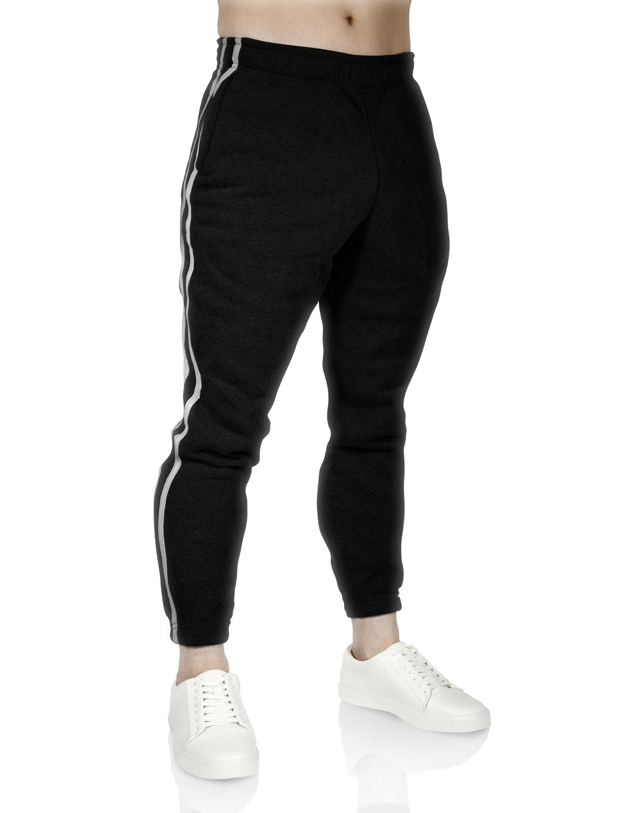 Mens Fleece Skinny Track Pants Jogger Gym Trousers