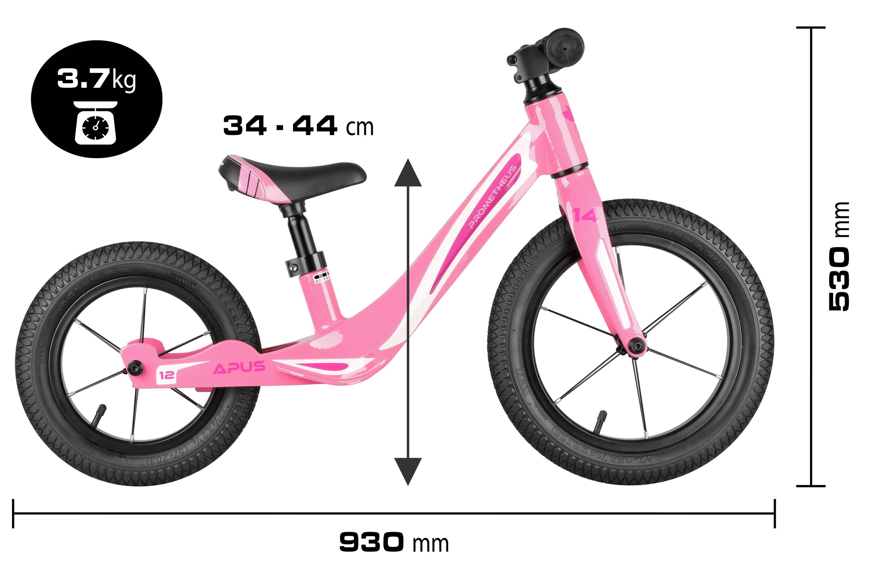Laufrad ab 2-3 Jahre 14/12 Zoll Räder Kinderlaufrad Magnesiumrahmen Modell APUS 2/8