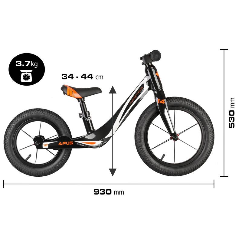 Loopfiets van 2-3 jaar 14/12 inch wielen Kinderloopfiets magnesium frame APUS