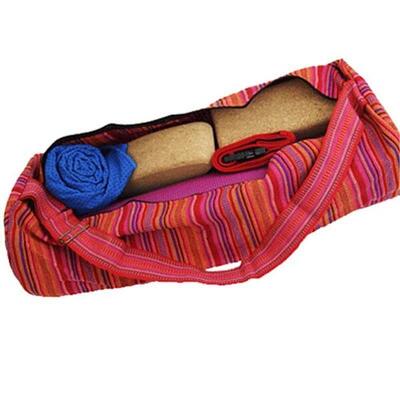Borsa per tappetino yoga in cotone - Righe rosa