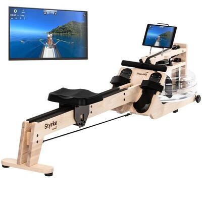 Water roeimachine styrke - essenhout - bluetooth - waterroeiapparaat