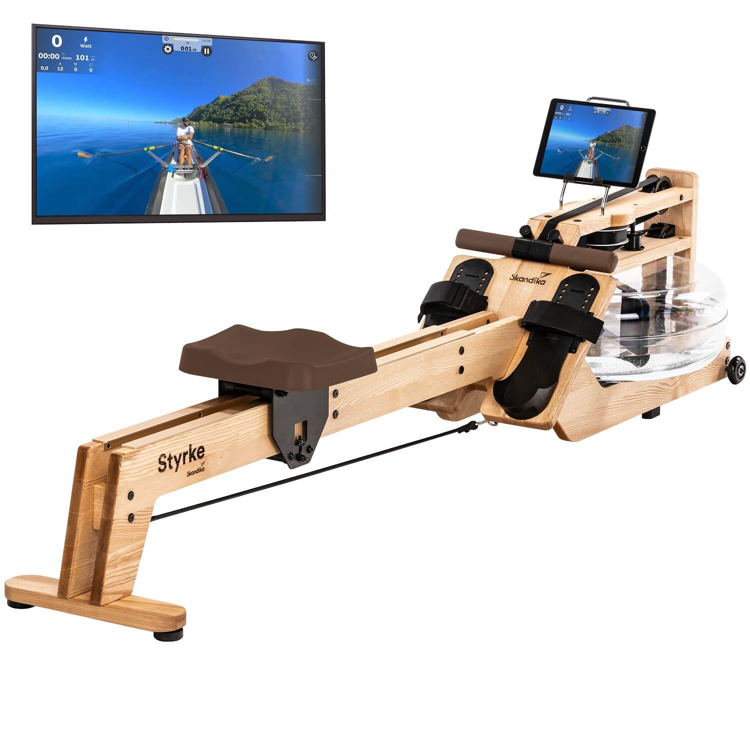 Skandika - Rameur À Eau Styrke En Bois Frêne Massif - Connecté - Fabriqué En Allemagne - Rameur - Marron - Taille Unique - Decathlon