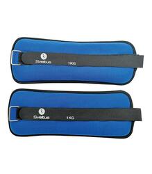 Manchettes de poids néoprène 2 kg bleu réglables pour Pilates