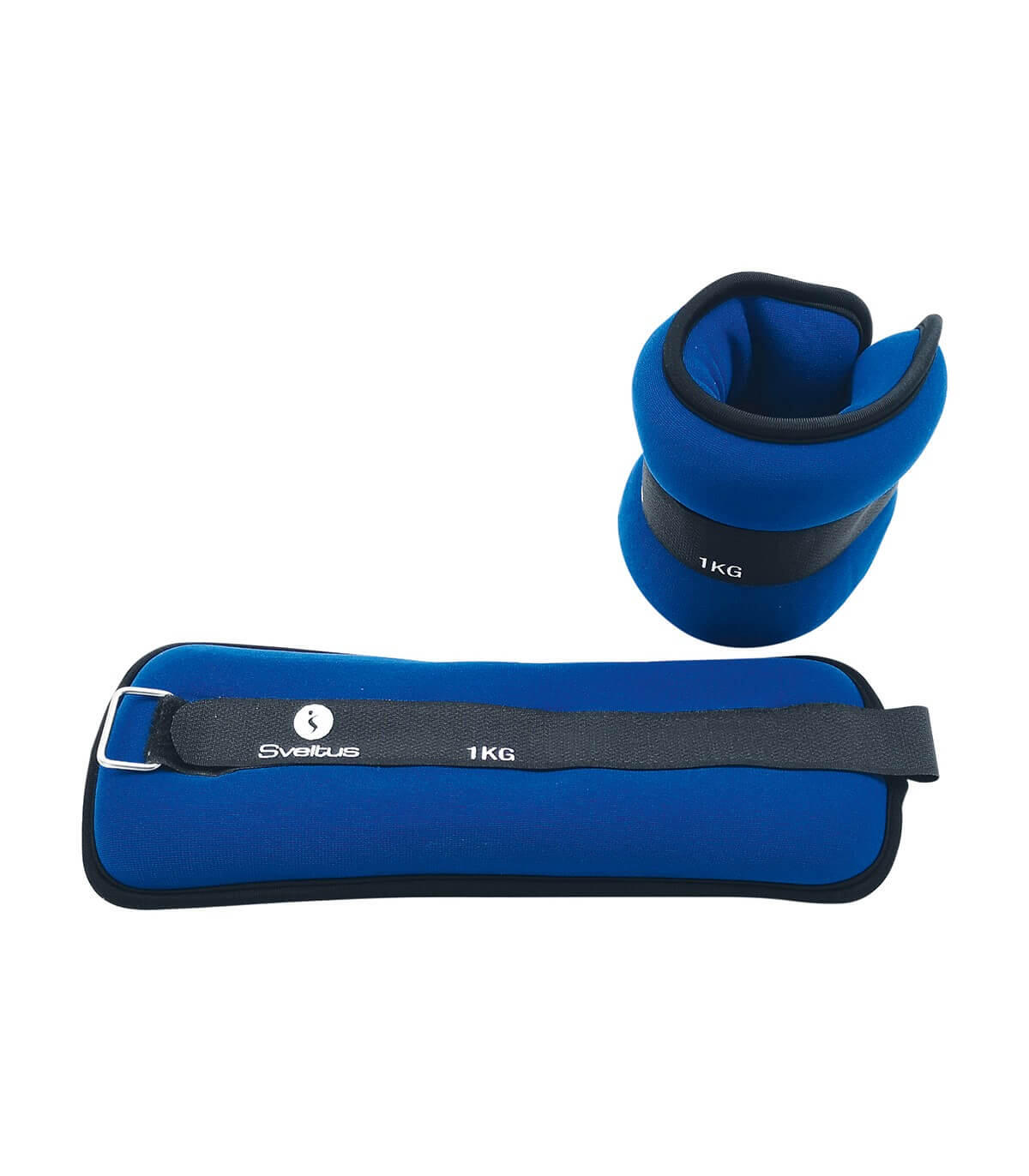 Polsini Zavorrati in Neoprene 2 kg, Blu, Regolabili per Pilates 2/3