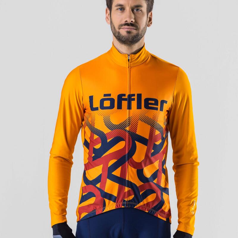 Wielrenshirt lange mouwen voor heren Ambassador MID - Oranje