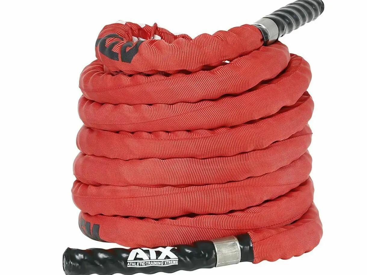 Nylon-al bevont battle rope edzőkötél 15m - piros 3/7