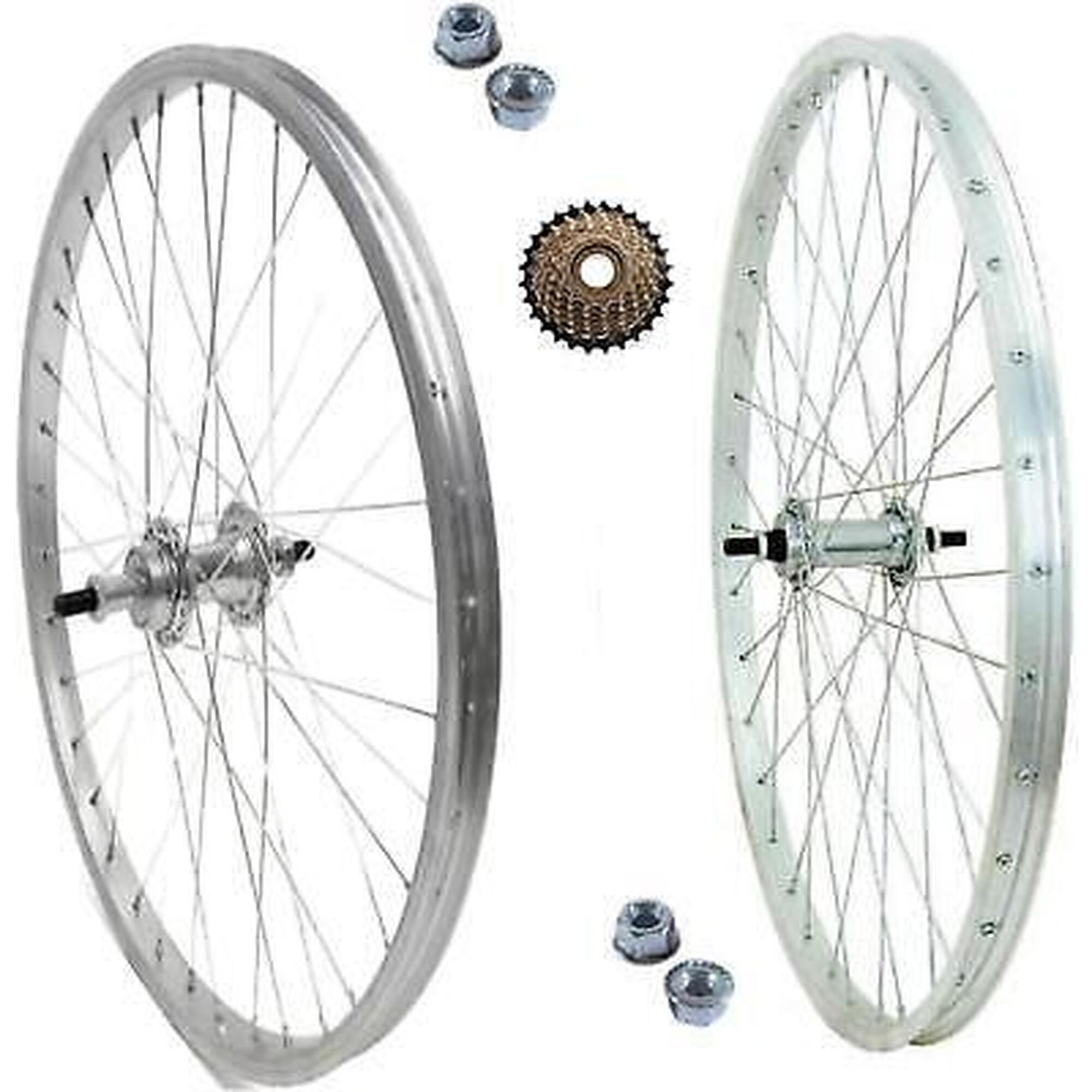 CERCHIO RUOTA COMPLETO POSTERIORE 20" X 1.75 + COPERTONE + CAMERA BICI CITY BIKE