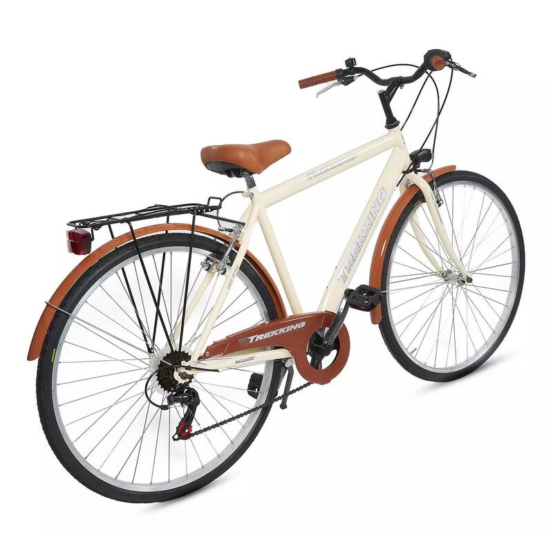 Bicicletta Uomo da Città Misura 28 Bici con Cambio Beige Vintage Retrò