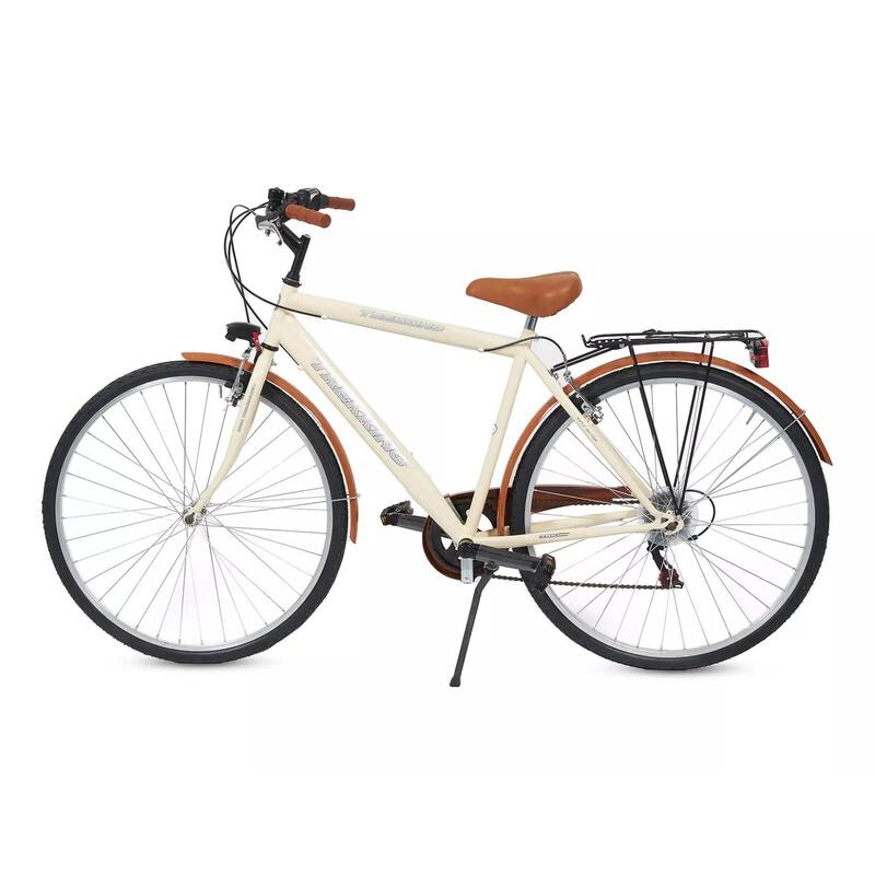 Bicicletta Uomo da Città Misura 28 Bici con Cambio Beige Vintage Retrò