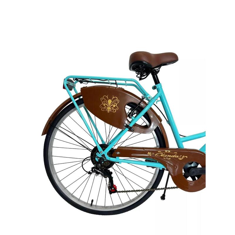 Bicicletta Donna da Passeggio 26 con Cambio da città Vintage Tiffany con Cesto