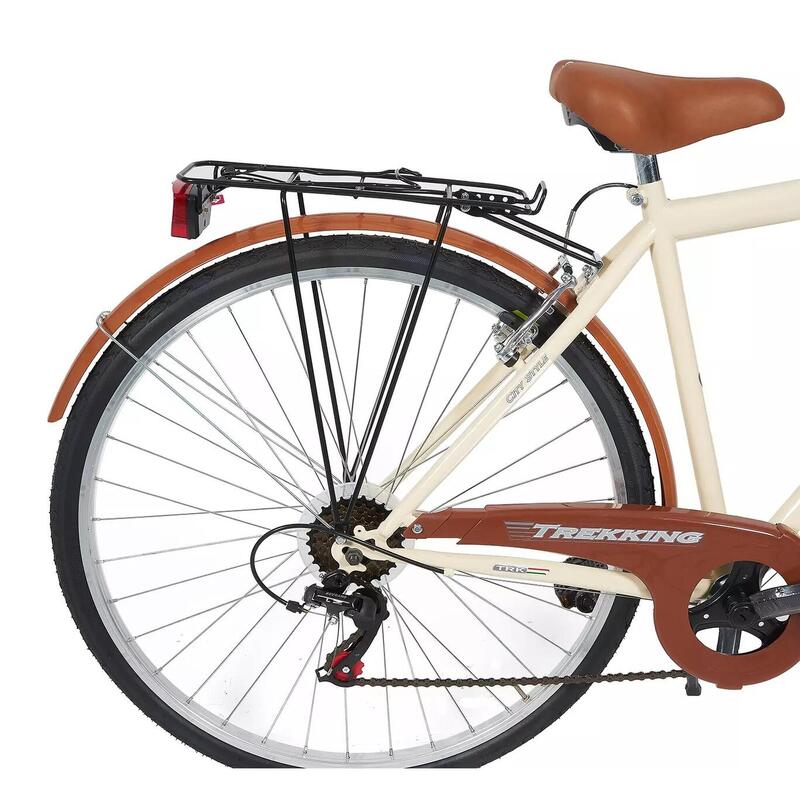 Bicicletta Uomo da Città Misura 28 Bici con Cambio Beige Vintage Retrò