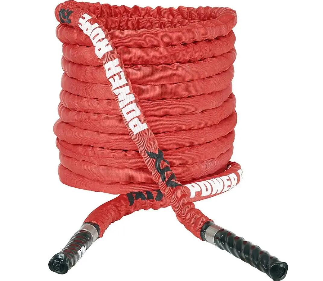 Nylon-al bevont battle rope edzőkötél 15m - piros 2/7