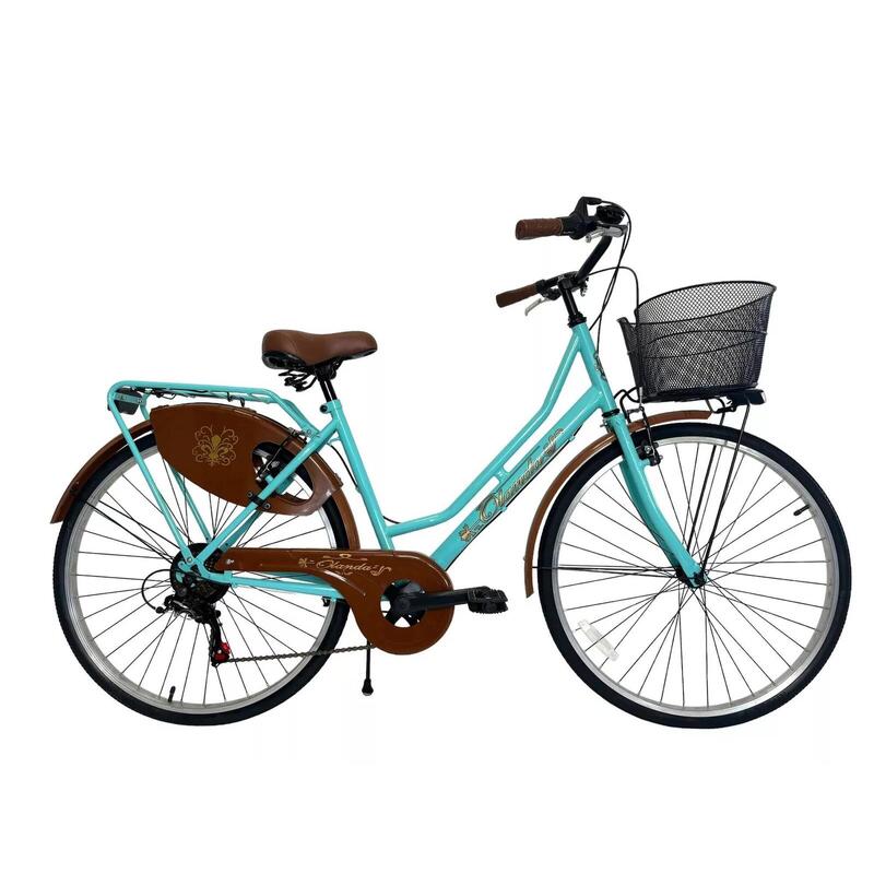 Bicicletta Donna da Passeggio 26 con Cambio da città Vintage Tiffany con Cesto