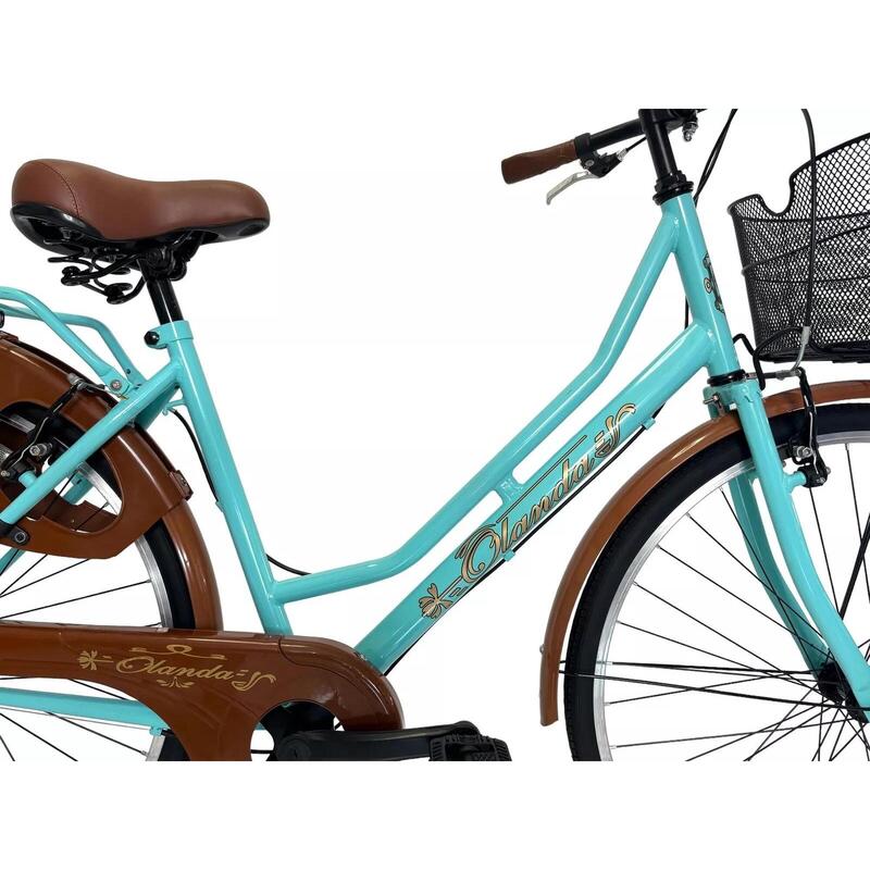 Bicicletta Donna da Passeggio 26 con Cambio da città Vintage Tiffany con Cesto