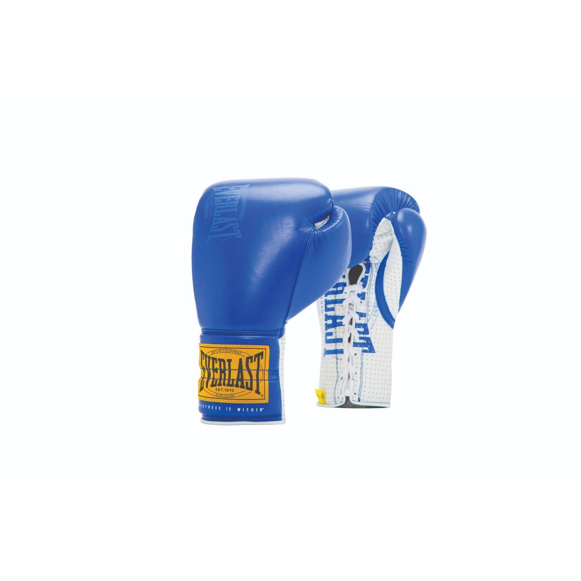 Everlast - Everlast 1910 Gants De Sparring Lacés | Bleu | 12-oz - Gants De Frappe - Bleu - 12 Oz - Decathlon
