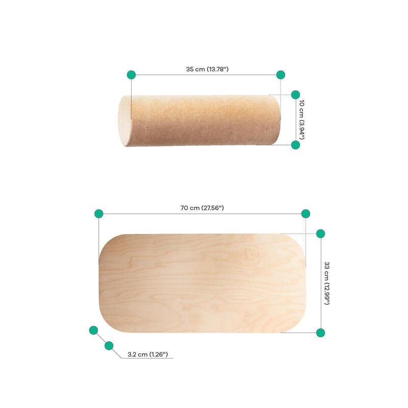 Planche d'équilibre avec rouleau, S