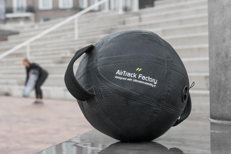 Watergevulde fitnessbal opblaasbare Aquaball M 40 cm zwart 5/5