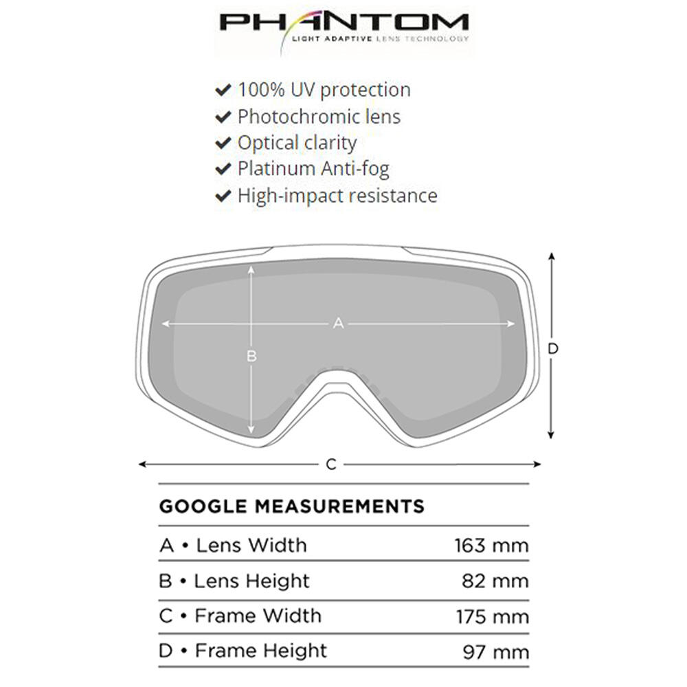 CASCADE Unisex Snow Goggles - Matte Plum Tie & Dye/Sunrise Photochromic 3/5