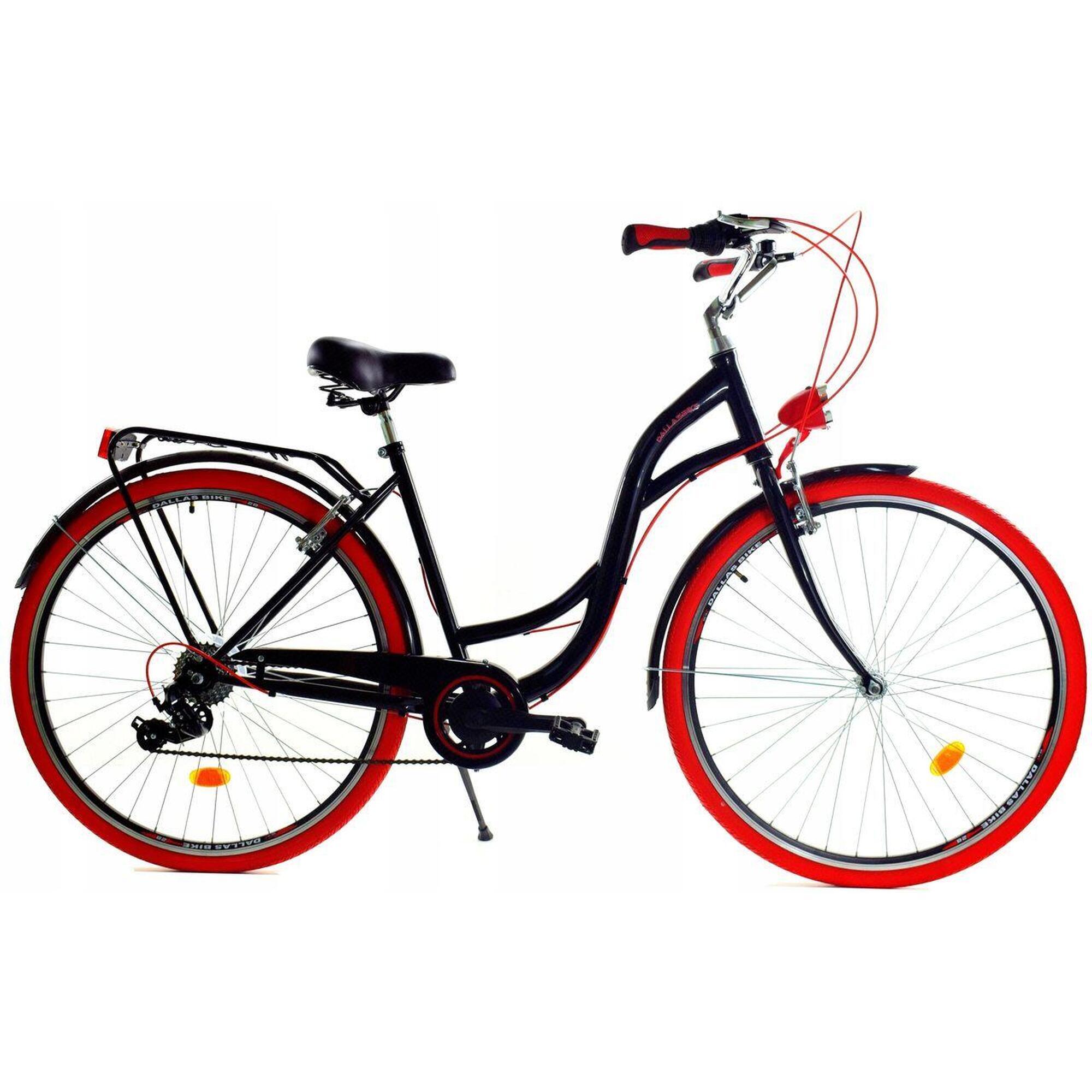 Rower Miejski Dallas Bike City 28 7spd + kosz wiklina