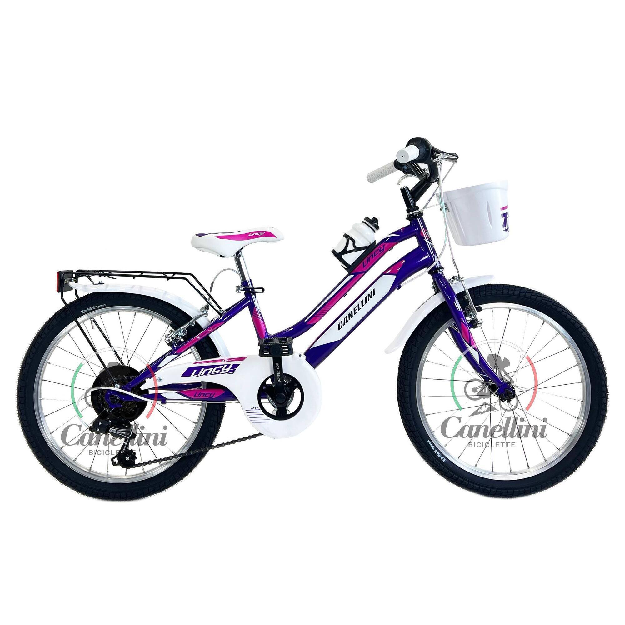 Bicicleta de menina BTT Canellini LINCY 20" - Roxo/Fúcsia