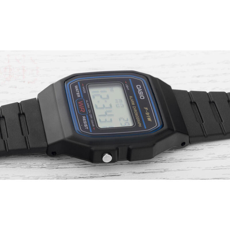 Casio Digital Hommes Gris / Noir F-91W-1YER