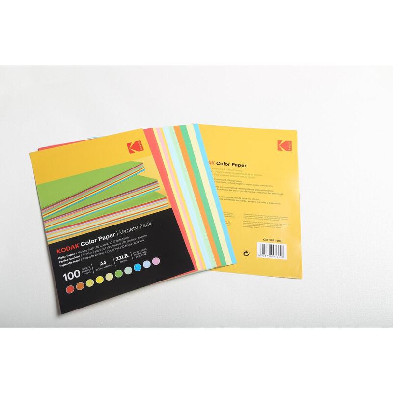 KODAK Kleurpapier A4 80g/m² - 100 vellen in verschillende kleuren - 9891300